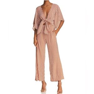 ASO Heidi Klum NWT Faithful The Brand Tilos Striped Jumpsuit Tie Front Size 2